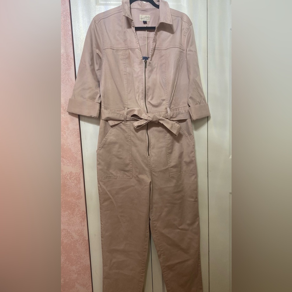 Universal Thread Mauve Utility Jumpsuit with Tie Waist